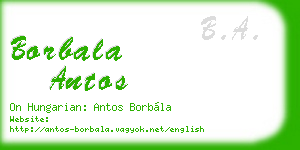 borbala antos business card